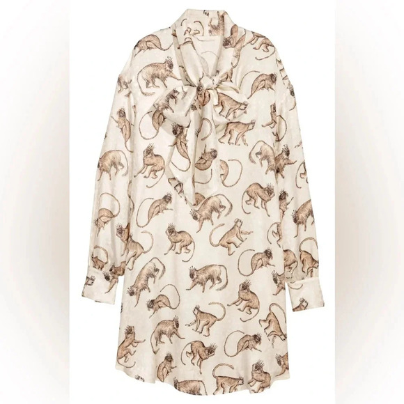 H&M Monkey Print Shift Dress Size 12 - Picture 1 of 6